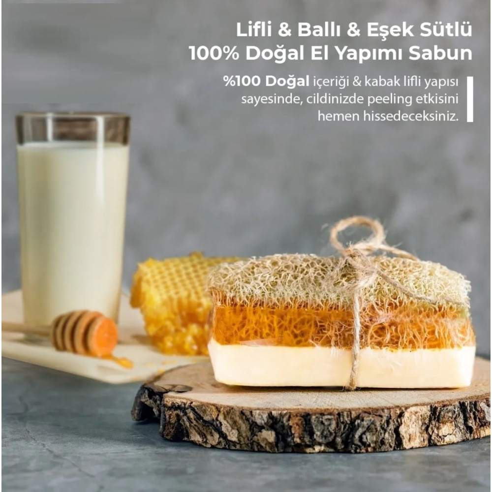 Doğal Kabak Lifli Eşek Sütlü - Ballı Sabunu