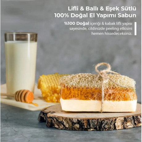 Doğal Kabak Lifli Eşek Sütlü - Ballı Sabunu