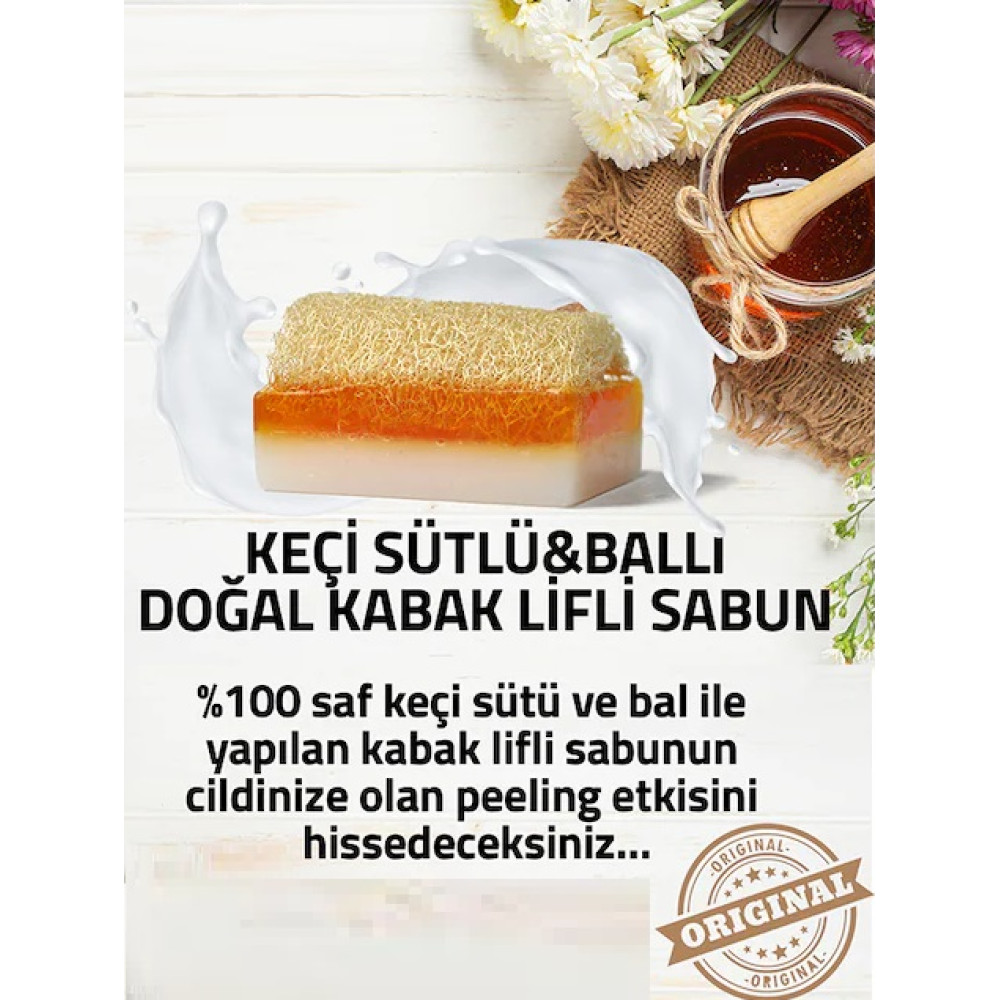Doğal Kabak Lifli Keçi Sütlü Sabunu